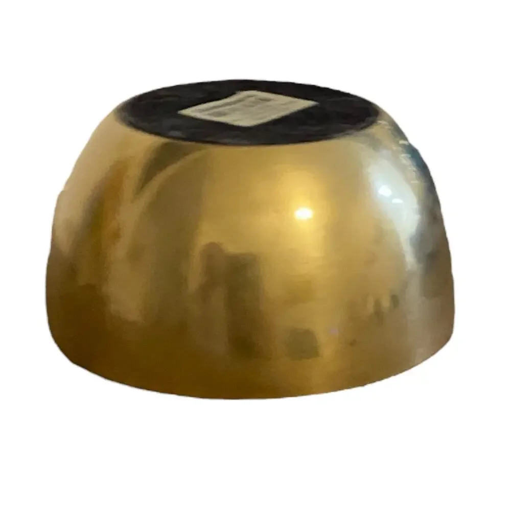Crate and Barrel Orb Mid Century Modern Solid Brass Candlestick Holder